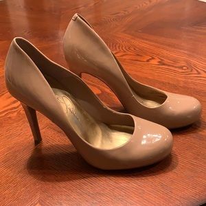 Jessica Simpson patent leather nude heels